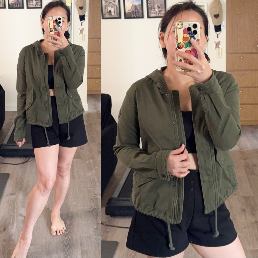 Hollister Heritage Collection Lined Jacket Womens Small Olive Khaki